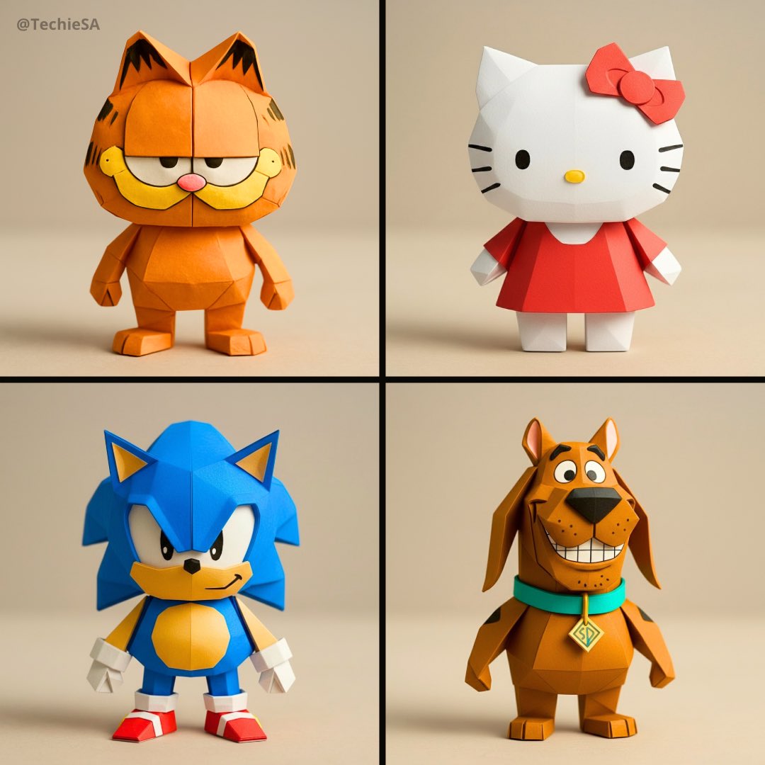 Origami Cartoon Characters