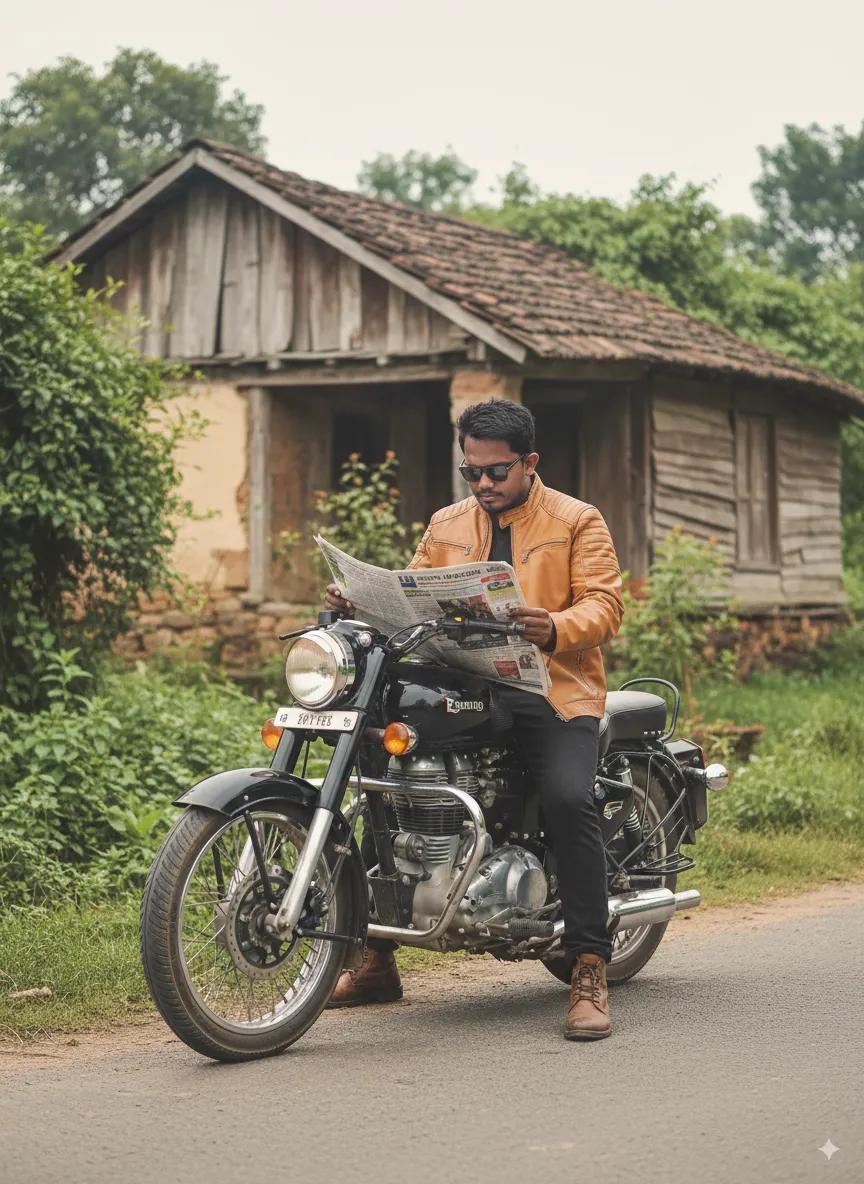 Bike shot with newspaper 