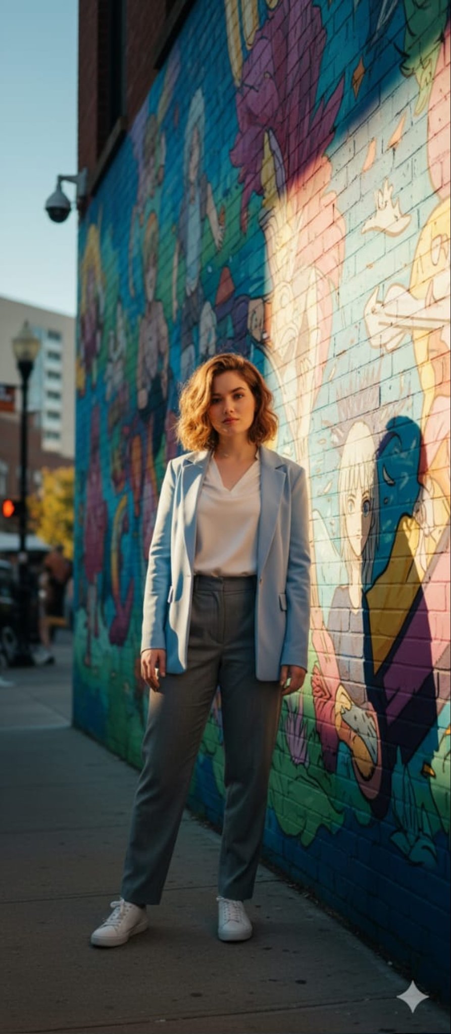 Vibrant street style in cinematic sunlight