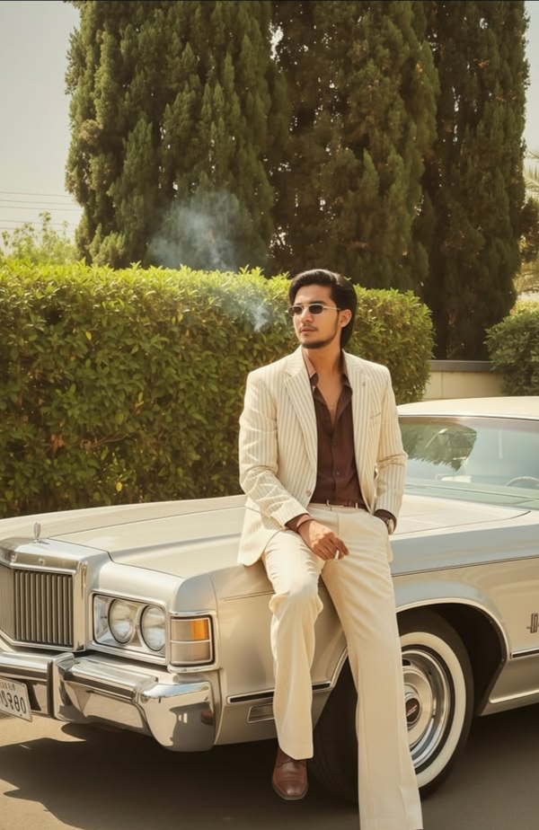 Man possing infront of car